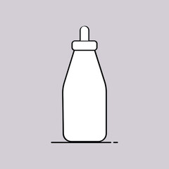 baby milk feeding bottle line art