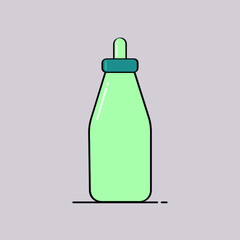 baby milk feeding plastic bottle in color art work