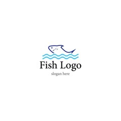 Fish logo template creative vector symbol of fishing club or online