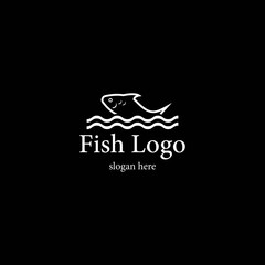 Fish logo template creative vector symbol of fishing club or online