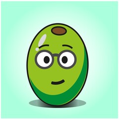 Cute olive cartoon mascot character vector design