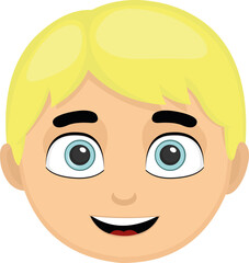 Obraz premium Vector illustration of the face of a blond boy with light eyes