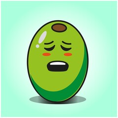 Cute olive cartoon mascot character vector design