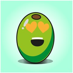Cute olive cartoon mascot character vector design