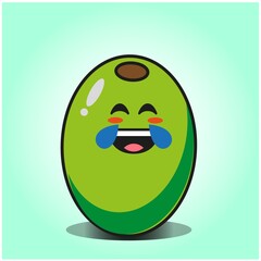 Cute olive cartoon mascot character vector design