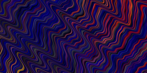 Dark Blue, Red vector background with wry lines. Abstract gradient illustration with wry lines. Pattern for business booklets, leaflets