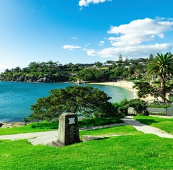 Camp cove Beach on a warm winder day in Sydney NSW Australia nice blue water sunny day blue partly...