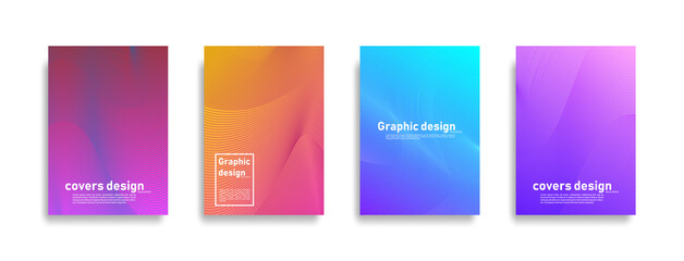 Fototapeta premium Minimal covers design. Abstract wave lines colorful background. Cool modern background design. Eps10 vector.