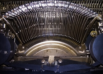 Typing strokes of typewriter 