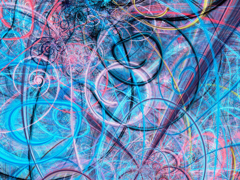 blue abstract fractal background 3d rendering illustration © panzer25
