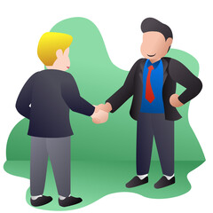 illustration of people shaking hands to get a deal fit to cooperation between companies for mutual benefit