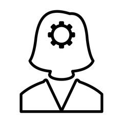 Female mind icon fot avatar