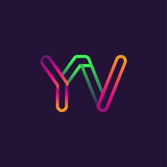 Obraz premium initial logo letter YV, linked outline rounded logo, colorful initial logo for business name and company identity.