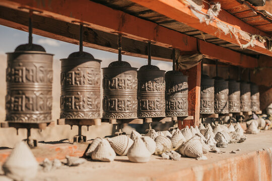 Upper mustang - Kingdom of Lo. traditional architect of Nepal. ancient tibetan monastery. trekking rote. high quality photo. Anapurna area. wild place.close territory.