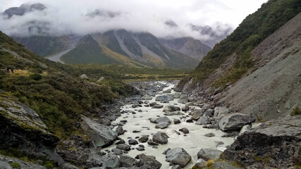 The view inside Mt Cook National Park New Zealand