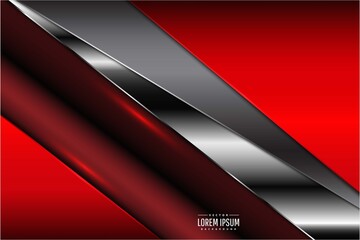  Metallic of red technology background with dark space vector illustration.	