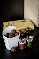 Empanadas, Deditos, chocolate y leche, comida frita