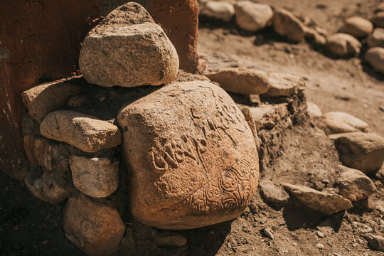 Upper mustang - Kingdom of Lo. traditional architect of Nepal. ancient tibetan monastery. trekking rote. high quality photo. Anapurna area. wild place.close territory.