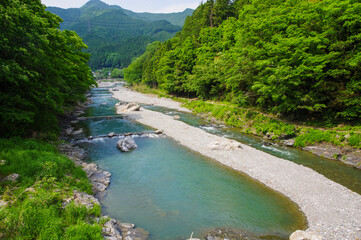 多摩川の上流にある御嶽渓流