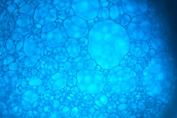 blue foam abstraction with bubbles, texture