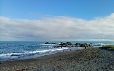 Beautiful scenery around Riverton beach New Zealand