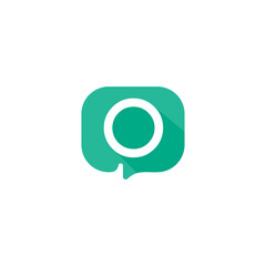 o chat logo talk vector illustration, chat letter o logo