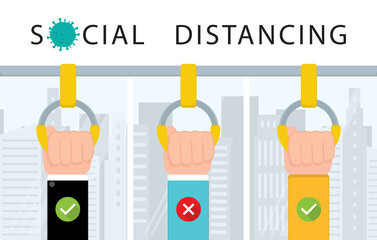 Social distancing. Please Keep Your Distance to people to leave 2 meters between each other.Coronovirus epidemic protective.