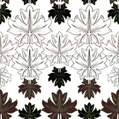 Pattern of plant leaves in vintage style