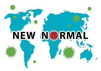 The new change of the world after the corona virus crisis.New Normal concept.