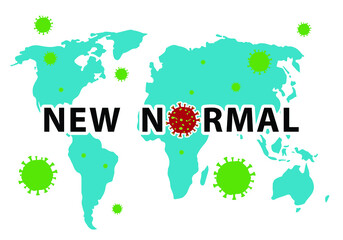 Naklejka premium The new change of the world after the corona virus crisis.New Normal concept.