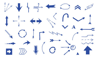 Hand drawn arrow set. Vector illustration graphic.