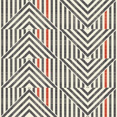 Fototapeta premium Abstract seamless striped geometric pattern on texture background in retro colors. Creative vector pattern for ceramic tile, wallpaper, linoleum, textile, web page background.