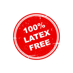 Red rubber stamp Latex free. Vector