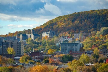 View of the part of the ascent of mount Royal, which is closer to Down Town, taken on a long lens...