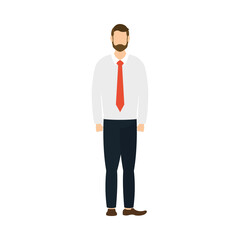 Isolated businessman avatar with necktie vector design