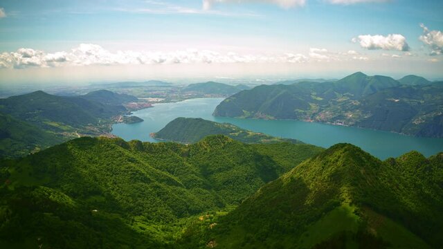 Aerial Hyper Lapse of Iseo Lake from mount Guglielmo, Italy.
Drone Timelapse of Italian Landscape.