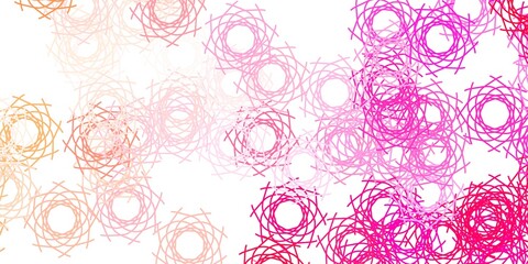Light Pink vector texture with memphis shapes.