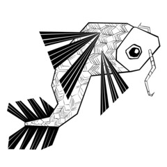 Geometric fish isolated on white background