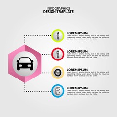 Infographics Design Template Vector lllustration with Automotive Background and Themes