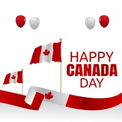 Happy National Canada Day Vector Illustration 