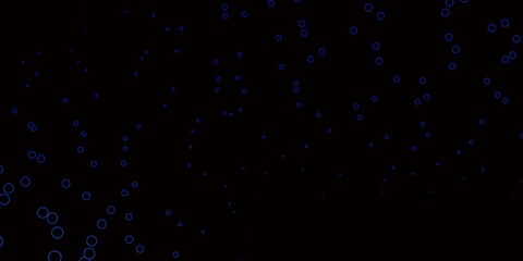 Dark BLUE vector layout with circle shapes. Illustration with set of shining colorful abstract spheres. Design for your commercials.