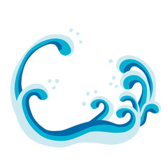 円形の波　イラスト