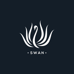 swan logo animal black white