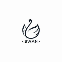 swan logo animal black white