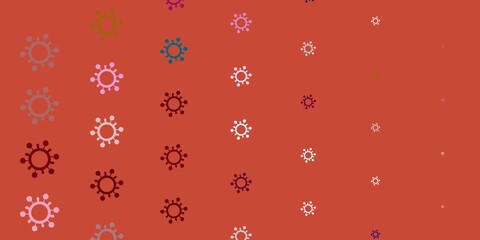 Light Multicolor vector background with covid-19 symbols.