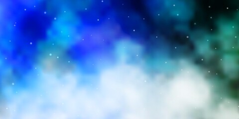 Light BLUE vector template with neon stars. Colorful illustration in abstract style with gradient stars. Pattern for new year ad, booklets.