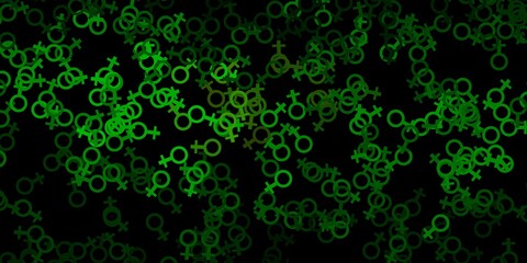 Dark Green, Yellow vector backdrop with mystery symbols.