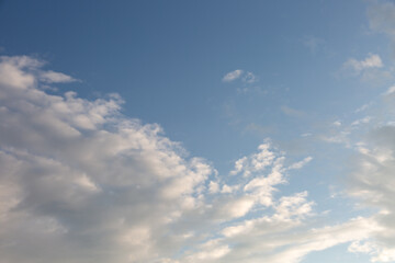 View to blue sky and clouds