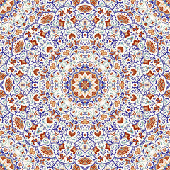 Seamless floral colorful pattern. Vintage decorative element. Hand drawn pattern in turkish style. Islam, Arabic, Indian, ottoman motif. Vector illustration