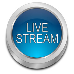 Livestream Button - 3D illustration